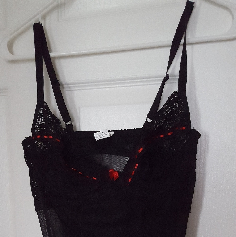Soft, stretchy black and red teddy